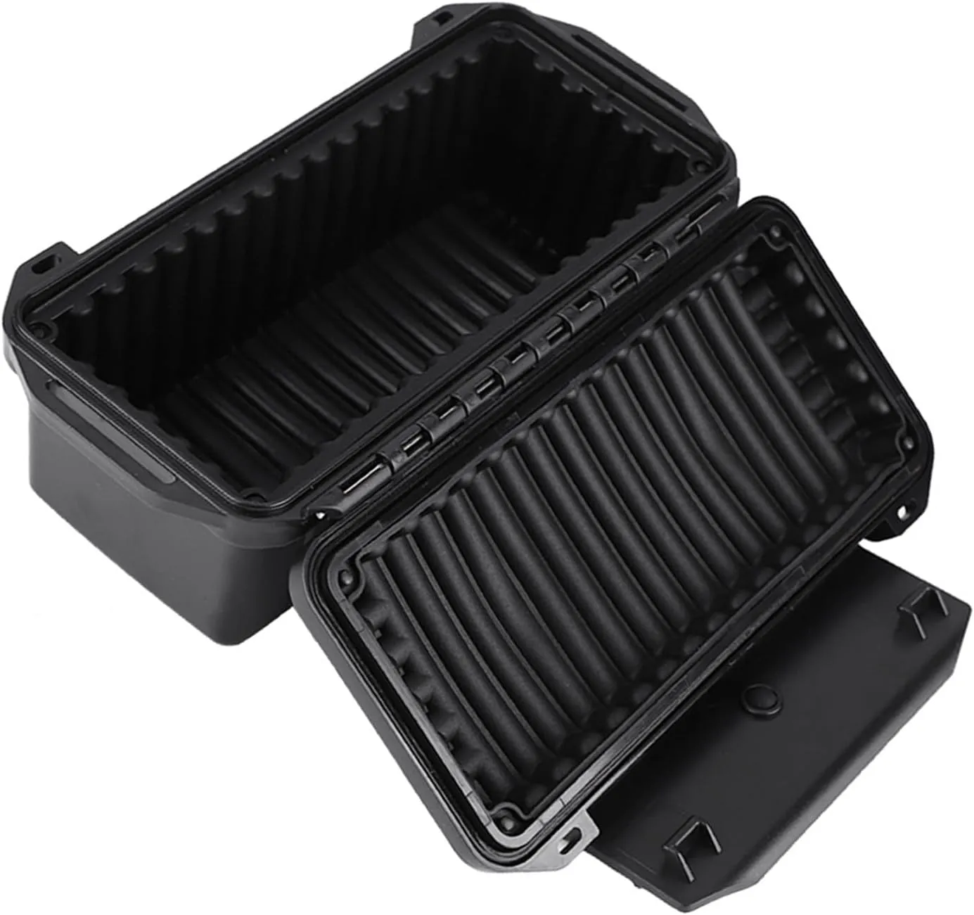 Waterproof Storage Box, Black Waterproof Storage Containers Storage Bin Portable Weatherproof Shockproof Airtight Survival Box Lightweight for Fishing Camping Hiking Outdoor Activities