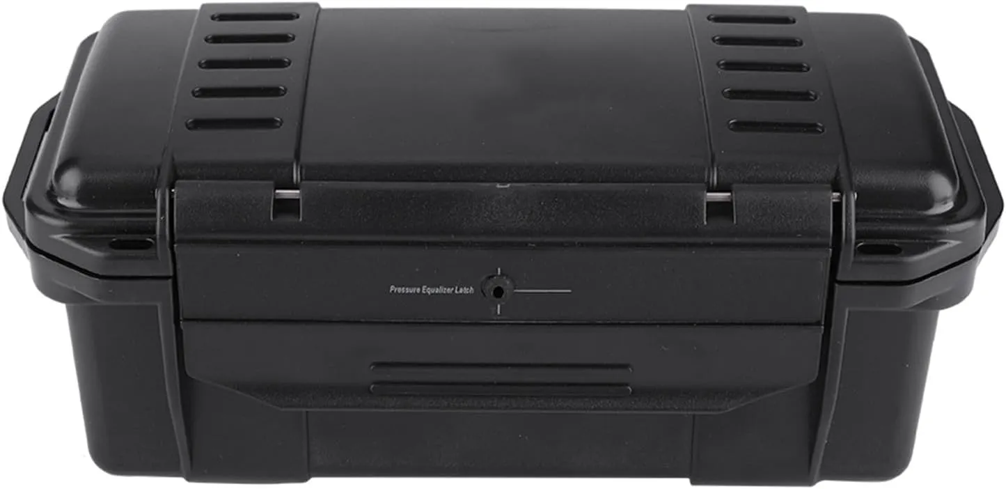 Waterproof Storage Box, Black Waterproof Storage Containers Storage Bin Portable Weatherproof Shockproof Airtight Survival Box Lightweight for Fishing Camping Hiking Outdoor Activities