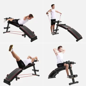 Weight Bench Adjustable Workout Bench Sit-Up Board Home Abdominals Muscle Training Device Bench with Multifunction Dumbbells Training Bench Adjustable Weight Bench