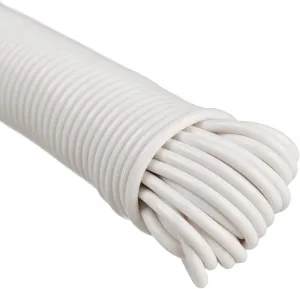 West Coast Paracord’s Plastic Coated Clothesline – Synthetic Fiber Core – All Purpose Laundry Line Dryer Rope – Strong and Durable – Crafting and DIY Projects- (5/32 Inch, 100 FT) White