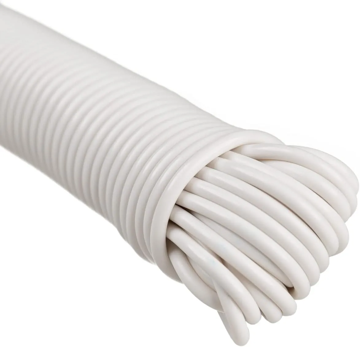 West Coast Paracord’s Plastic Coated Clothesline – Synthetic Fiber Core – All Purpose Laundry Line Dryer Rope – Strong and Durable – Crafting and DIY Projects- (5/32 Inch, 100 FT) White
