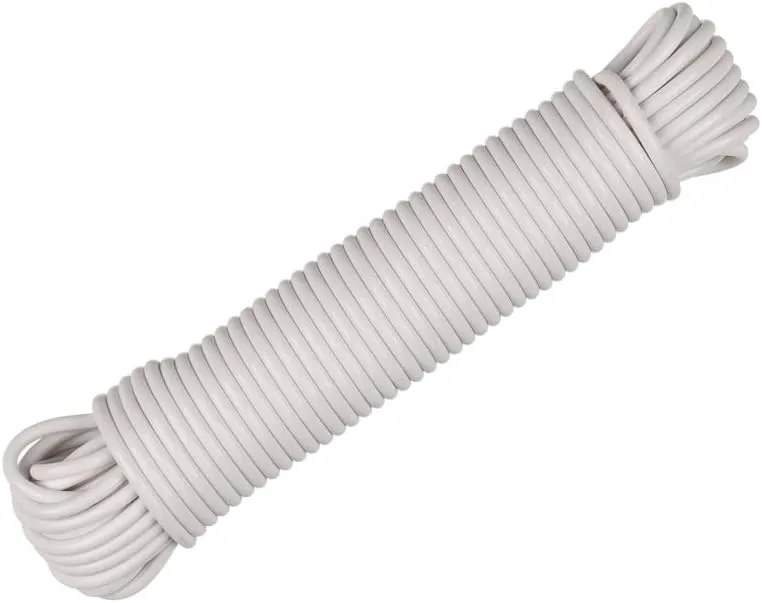 West Coast Paracord’s Plastic Coated Clothesline – Synthetic Fiber Core – All Purpose Laundry Line Dryer Rope – Strong and Durable – Crafting and DIY Projects- (5/32 Inch, 100 FT) White