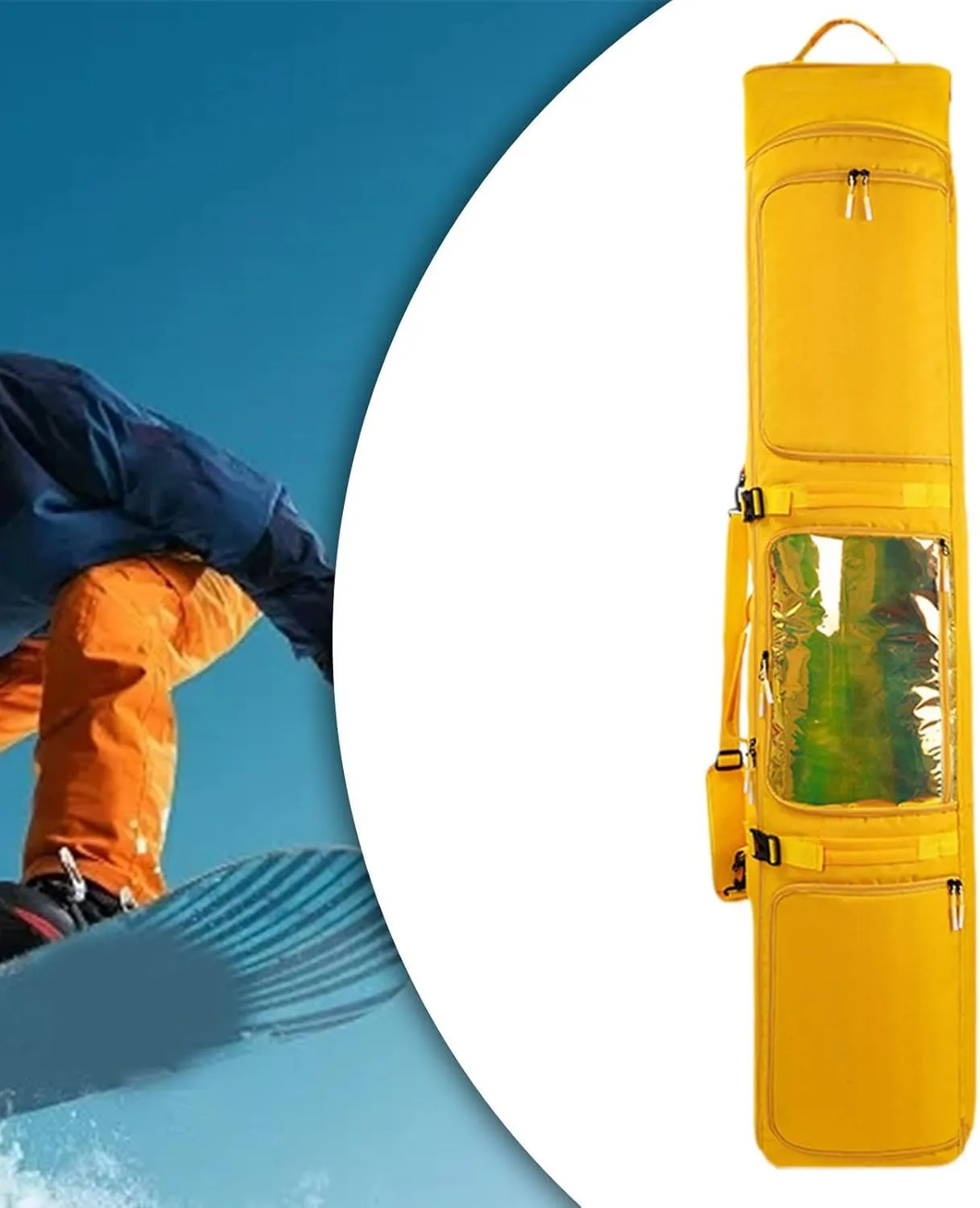 Wheeled Ski and Snowboard Bag with Adjustable Straps for Outdoor Activities