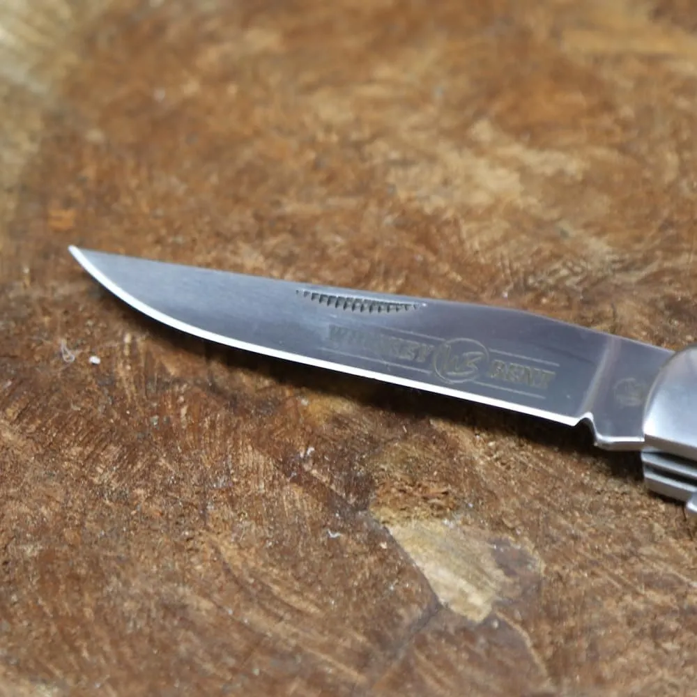 WHISKEY BENT HAT CO. Trapper & Locking Bullcutter Folding Pocket Knife 4.125" Closed Length 440C Stainless Steel Blades (Blue Burst)
