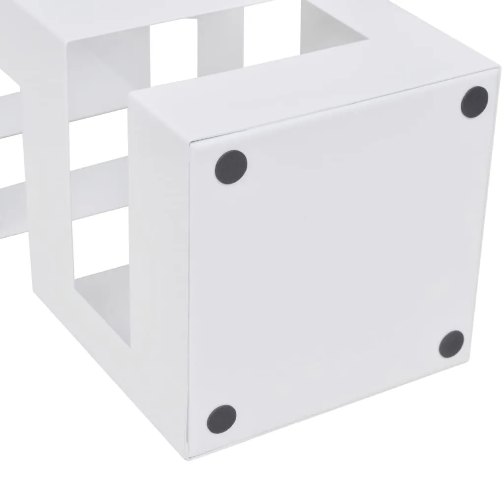 White Square Umbrella Stand Storage Holder Walking Stick Steel 19.1"