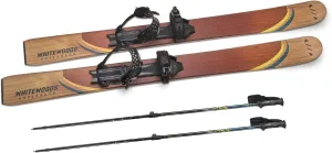 Whitewoods Outlander 139cm Cross Country Ski Set - Snowshoe Grip, Nordic Glide, Brown