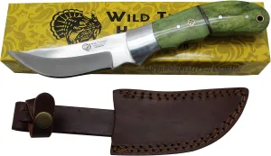 Wild Turkey Handmade Collection 9.5" Heavy Duty Fixed Blade Hunting Knife - Leather Sheath Included (CW)
