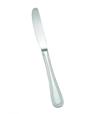 Winco 0030-18 9 3/4" Table Knife with 18/8 Stainless Grade, Shangarila Pattern, Silver