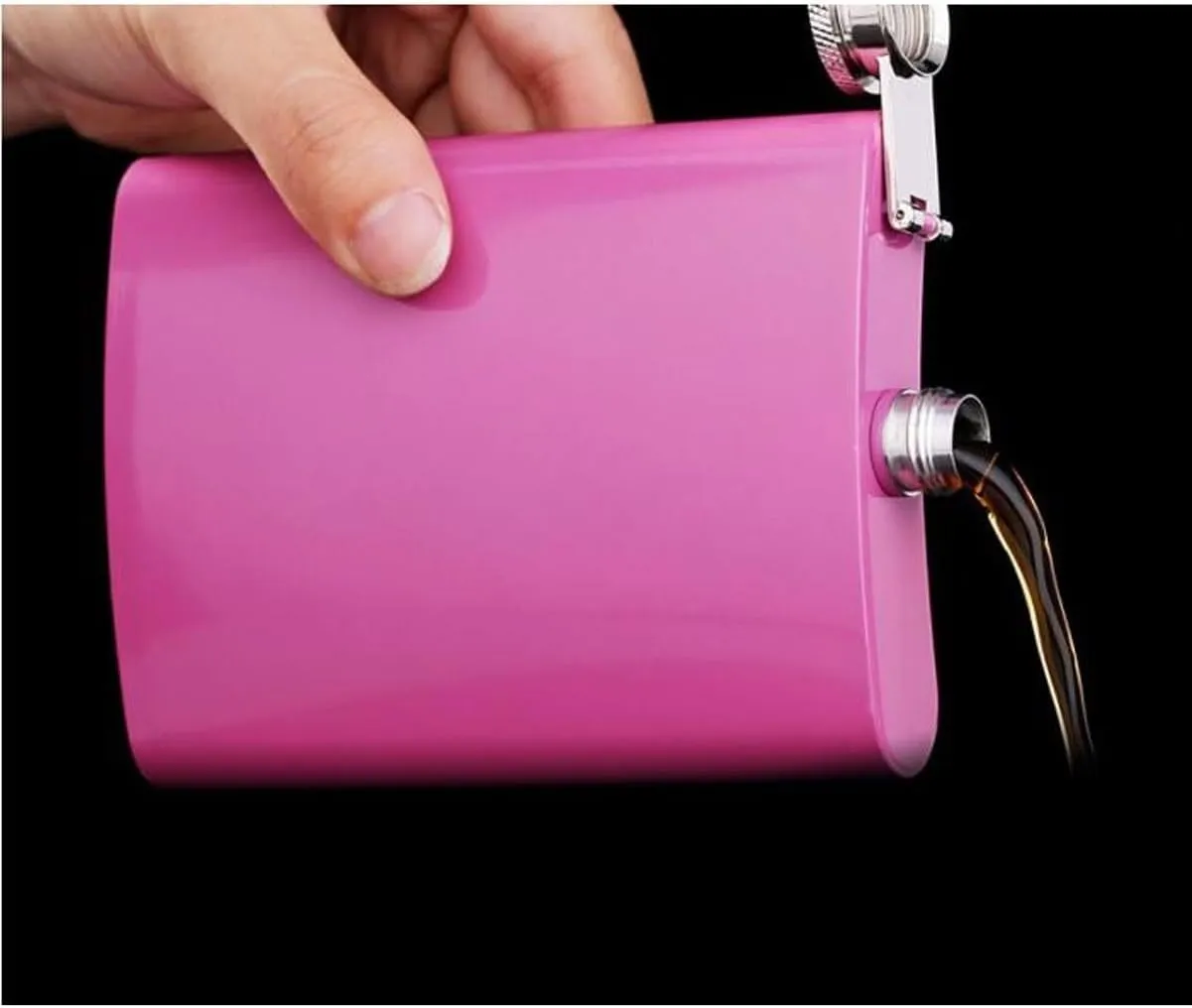 Women Portable Travel Small Flasks Stainless Steel Flasks with Funnel Wedding Party Birthdays 8Oz(B)