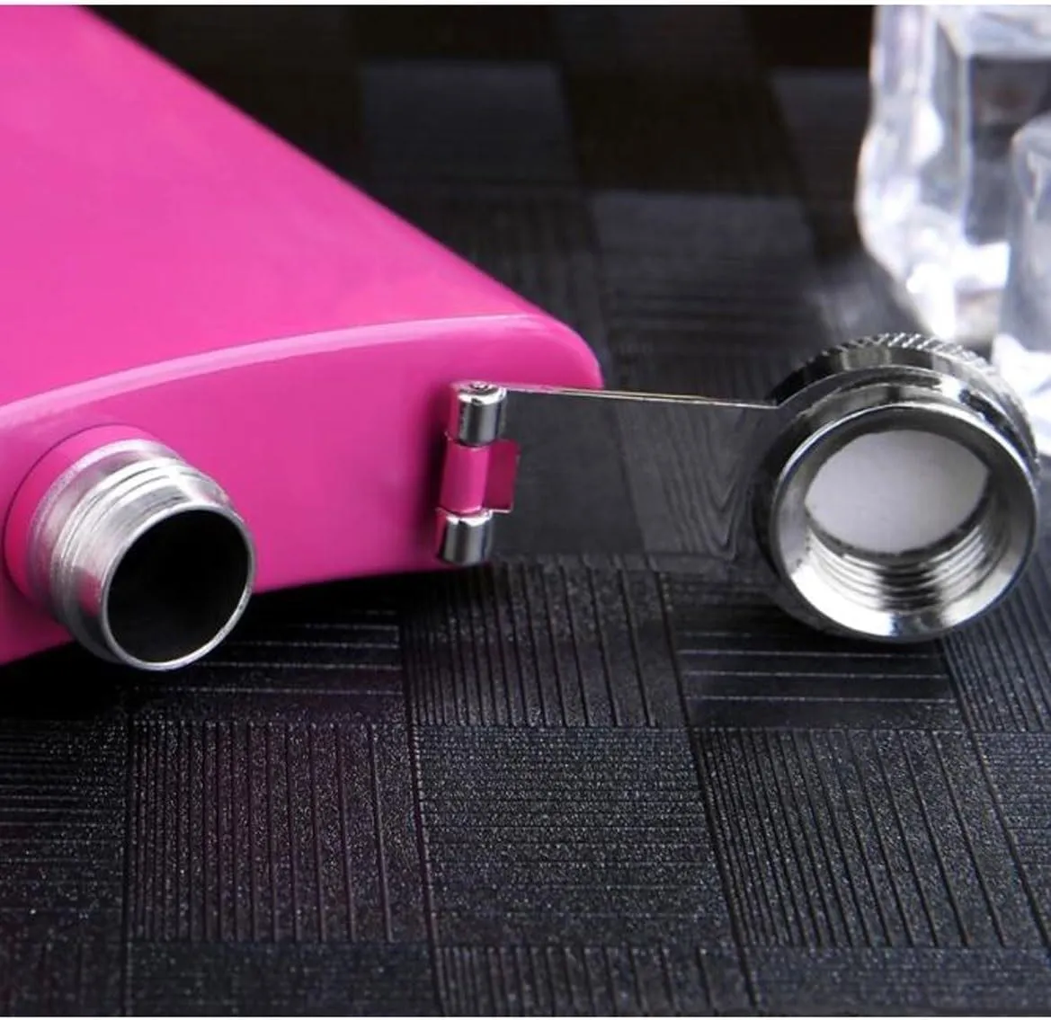 Women Portable Travel Small Flasks Stainless Steel Flasks with Funnel Wedding Party Birthdays 8Oz(B)