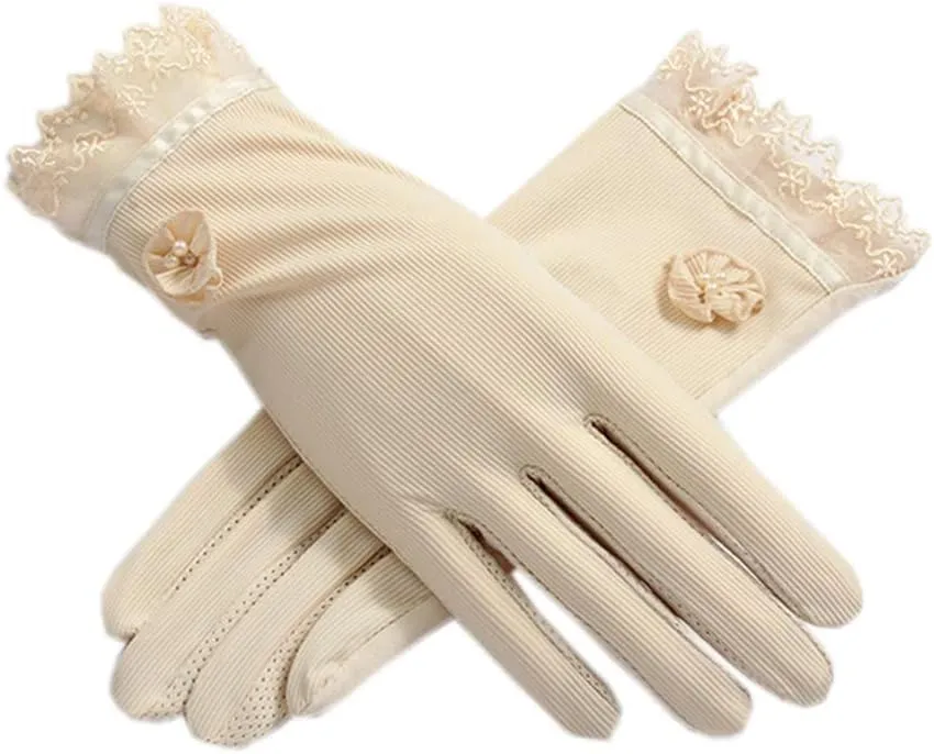 Women Sun Protection Gloves Thin Anti-Skid Sunscreen Sunblock Gloves Summer Driving Cycling UV Protection Gloves