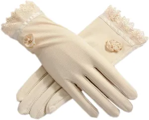 Women Sun Protection Gloves Thin Anti-Skid Sunscreen Sunblock Gloves Summer Driving Cycling UV Protection Gloves