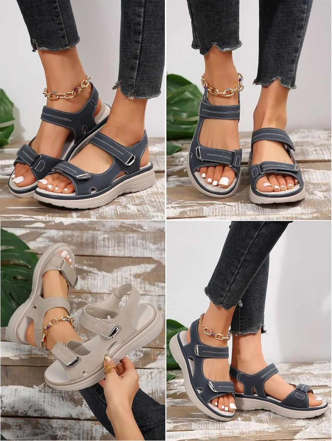 Women's Orthopedic Sport Sandals Shoes With Soft Cushion Foam Comfortable Walking Sandal Arch Support Wide Fit Dress Comfy Orthotic Recovery Athletic Orthopedic Shoes For Women