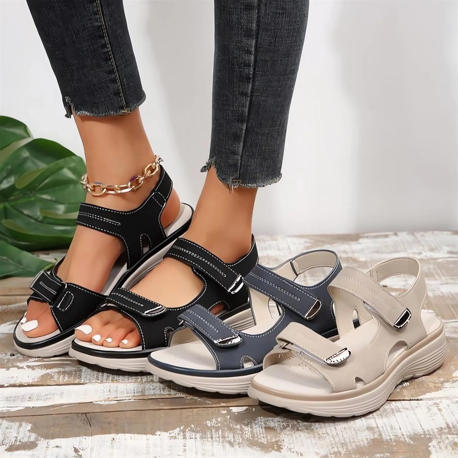 Women's Orthopedic Sport Sandals Shoes With Soft Cushion Foam Comfortable Walking Sandal Arch Support Wide Fit Dress Comfy Orthotic Recovery Athletic Orthopedic Shoes For Women