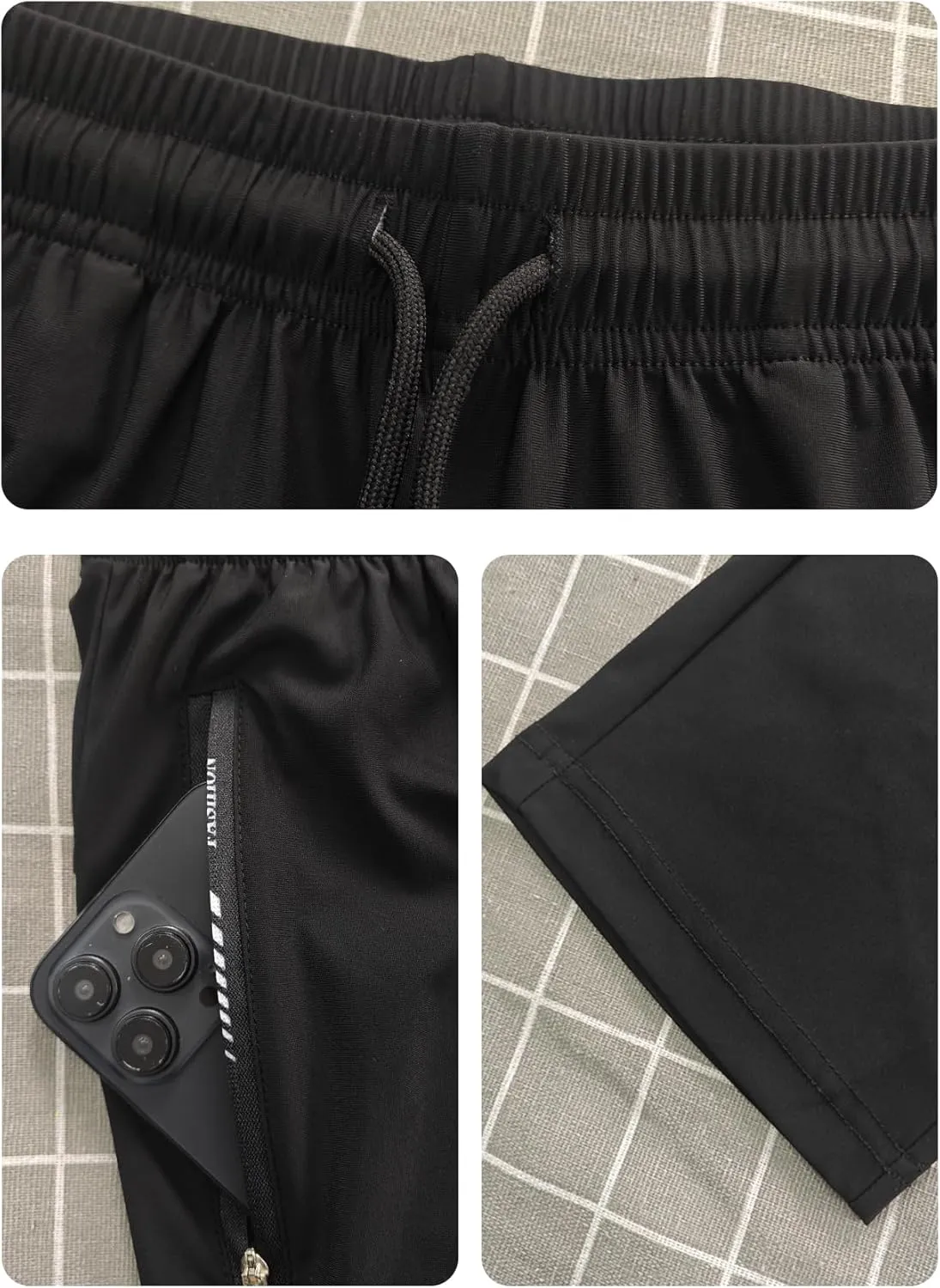 Women's Outdoor Hiking Pants Lightweight Comfortable Breathable Quick Dry Stretchy Running Athletic Pants with Zipper Pocket
