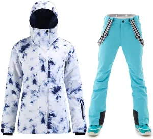 Women's Ski Snowboard Jackets Pants Set Windproof Waterproof Snow Jacket Ski Suits Rain Jacket