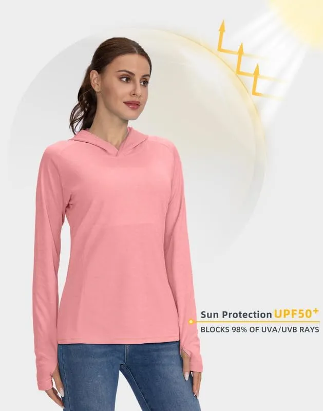 Women's UPF 50  Sun Protection Shirt Long Sleeve Lightweight Hoodie UV Shirts for Women Hiking Fishing Outdoor