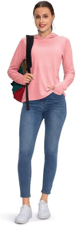 Women's UPF 50  Sun Protection Shirt Long Sleeve Lightweight Hoodie UV Shirts for Women Hiking Fishing Outdoor