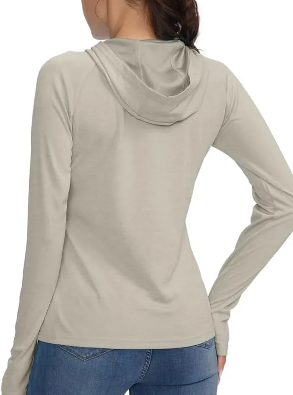 Women's UPF 50  Sun Protection Shirt Long Sleeve Lightweight Hoodie UV Shirts for Women Hiking Fishing Outdoor