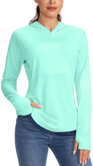 Women's UPF 50  Sun Protection Shirt Long Sleeve Lightweight Hoodie UV Shirts for Women Hiking Fishing Outdoor
