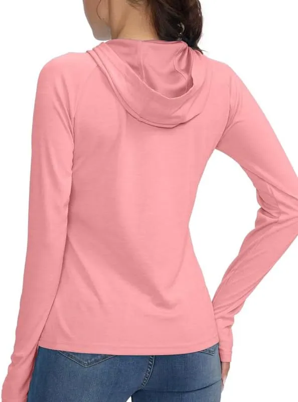 Women's UPF 50  Sun Protection Shirt Long Sleeve Lightweight Hoodie UV Shirts for Women Hiking Fishing Outdoor