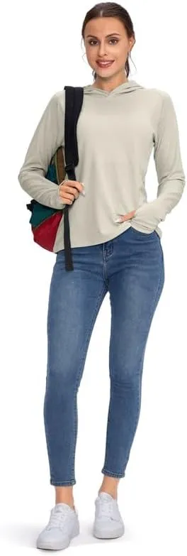 Women's UPF 50  Sun Protection Shirt Long Sleeve Lightweight Hoodie UV Shirts for Women Hiking Fishing Outdoor