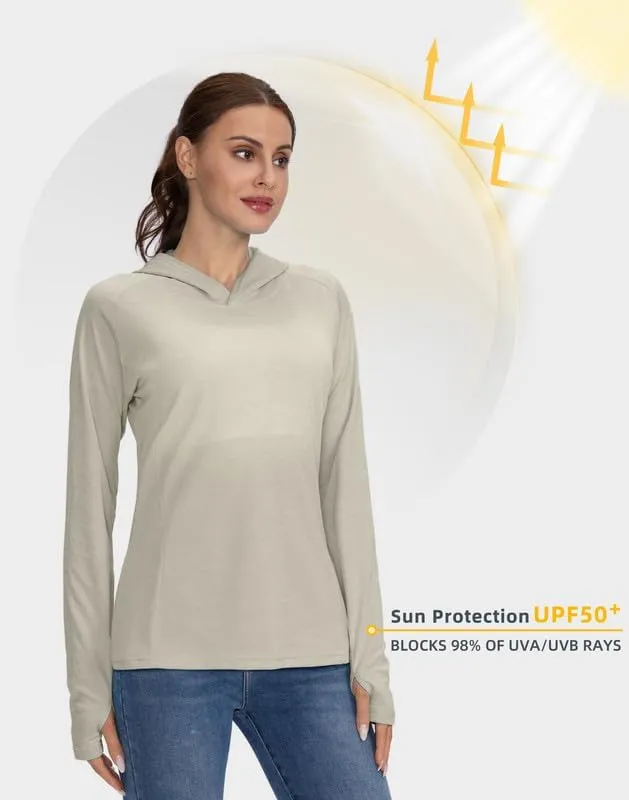 Women's UPF 50  Sun Protection Shirt Long Sleeve Lightweight Hoodie UV Shirts for Women Hiking Fishing Outdoor