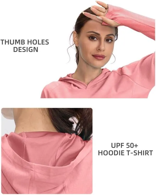Women's UPF 50  Sun Protection Shirt Long Sleeve Lightweight Hoodie UV Shirts for Women Hiking Fishing Outdoor