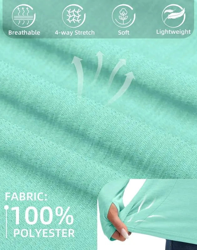 Women's UPF 50  Sun Protection Shirt Long Sleeve Lightweight Hoodie UV Shirts for Women Hiking Fishing Outdoor