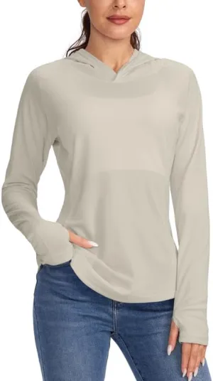 Women's UPF 50  Sun Protection Shirt Long Sleeve Lightweight Hoodie UV Shirts for Women Hiking Fishing Outdoor