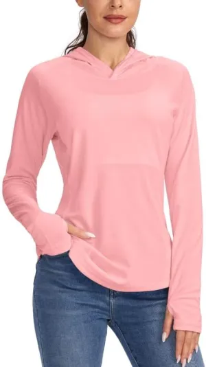Women's UPF 50  Sun Protection Shirt Long Sleeve Lightweight Hoodie UV Shirts for Women Hiking Fishing Outdoor