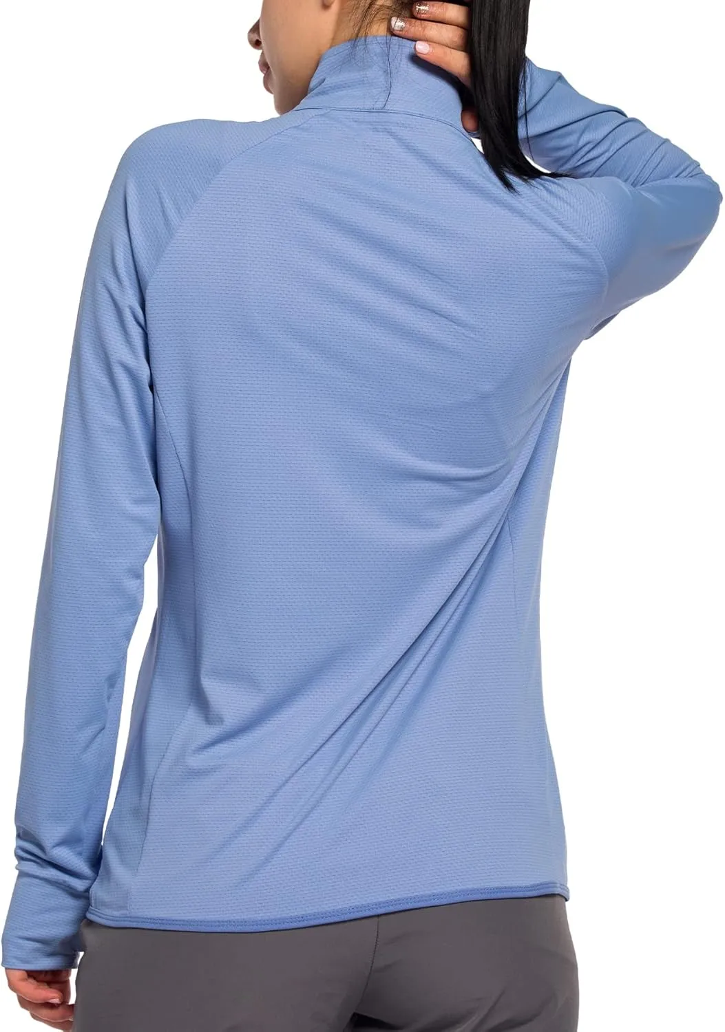 Women's UPF 50  Sun UV Protection Shirt Long Sleeve Lightweight SPF/UV Running Hiking Athletic Jacket with Zip Pockets