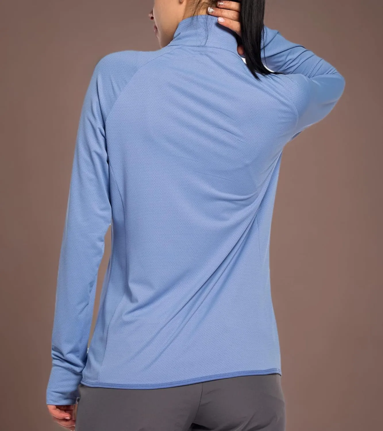 Women's UPF 50  Sun UV Protection Shirt Long Sleeve Lightweight SPF/UV Running Hiking Athletic Jacket with Zip Pockets
