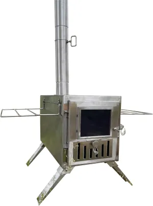 Wood Burning Stove,Portable Camping Stove with Chimney Pipes,Front Window，Side Racks,Mini Wood Stove for Outside Tent,Cookout,Truck Travel and inside Woodcutter's Cottage