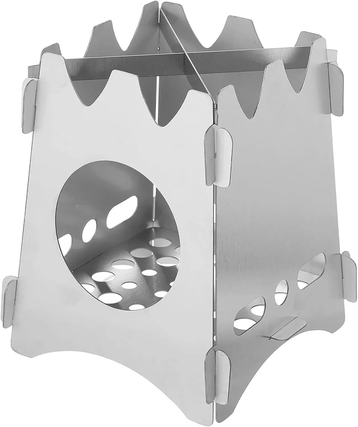 Wood Stove,Backpacking Tent Camping Wood Burning Stove Stainless Steel Outdoor Stove Portable Barbecue Grill Small Folding Stove