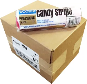 Wooster Brush R209 7 inch Candy Stripe 1/4 inch Nap Roller Cover - Pack of 12