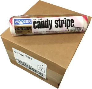 Wooster Brush R209-9 Candy Stripe Roller Cover 1/4-Inch Nap, Pack of 12