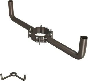 Wrap Around Wood Pole Bracket for 7-10in Wooden Poles, Heavy-Duty Steel Tenon Adapter with 2-3/8in Tenon for LED Parking Lot Light, Street Shoebox Lights (2 Arm Wood Pole Bracket)