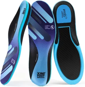 XINIFOOT Carbon Fiber Sport Insoles with Arch Support for Men and Women Shock Absorbing Performance Insoles for Running, Sneaker Insoles, Injury Protection, Energy Return, Increased Performance