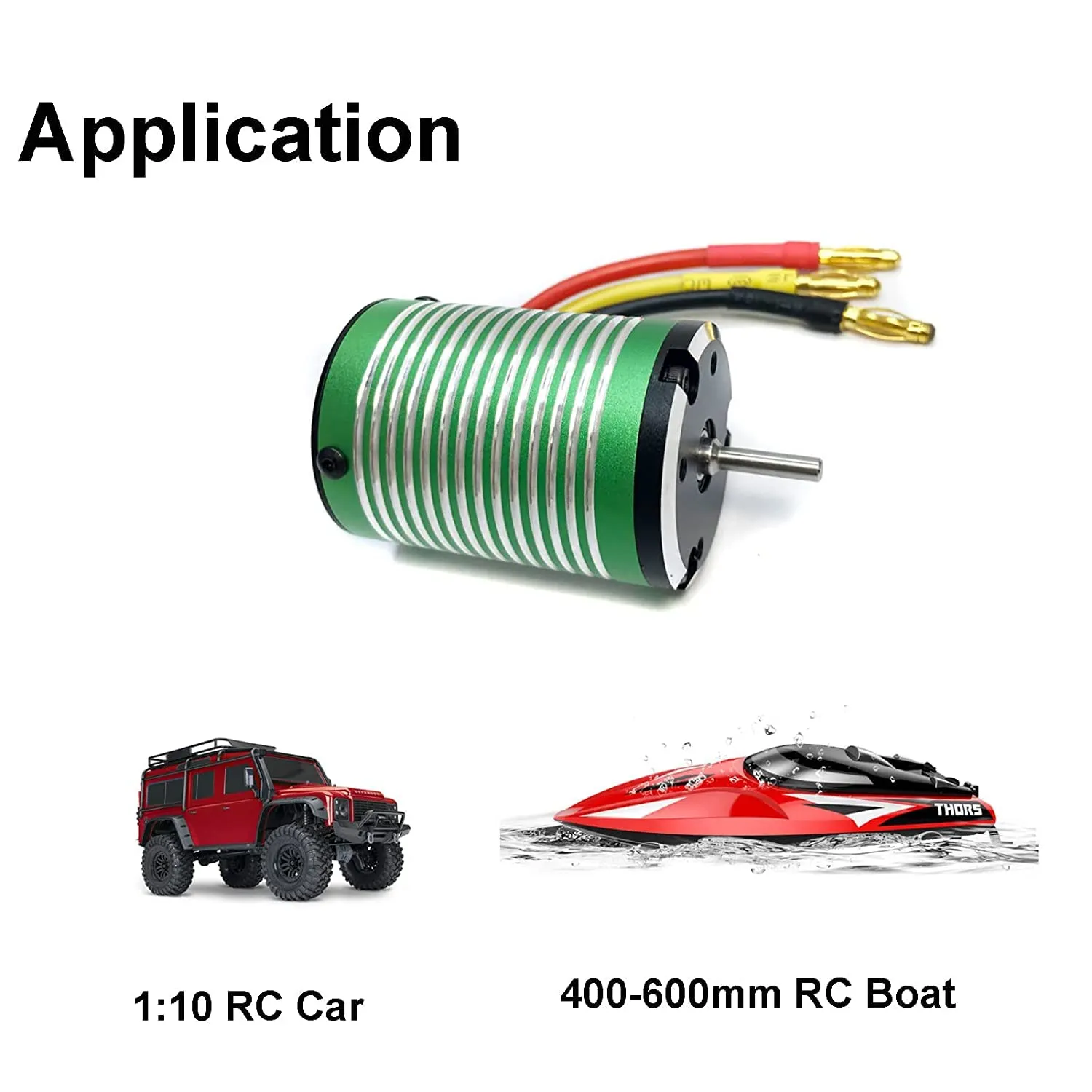 XTEAM 3650 3900KV Brushless Motor 1300W 86A 15V 4-Pole Design, Suitable for 1/8 1/10 1/12 RC Electric Racing Car, Buggy, RC Boat