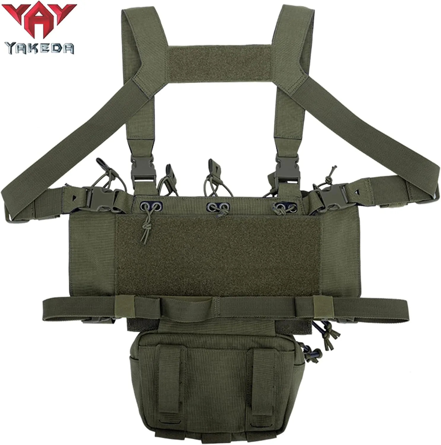 YAKEDA Tactical Chest Mini Rig Vest with Magazine Pouch Adjustable Detachable Laser-cutting Molle Modular Chest Vest