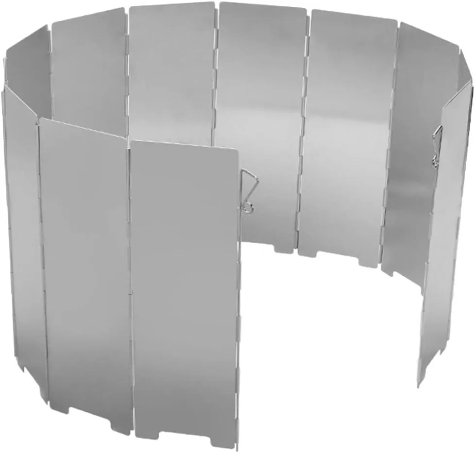 Yardwe Camping Stove Windshield Plate Lightweight Foldable Wind Guard for Outdoor Cooking Durable for Camping BBQ and Hiking Easy to Carry Drawstring Bag