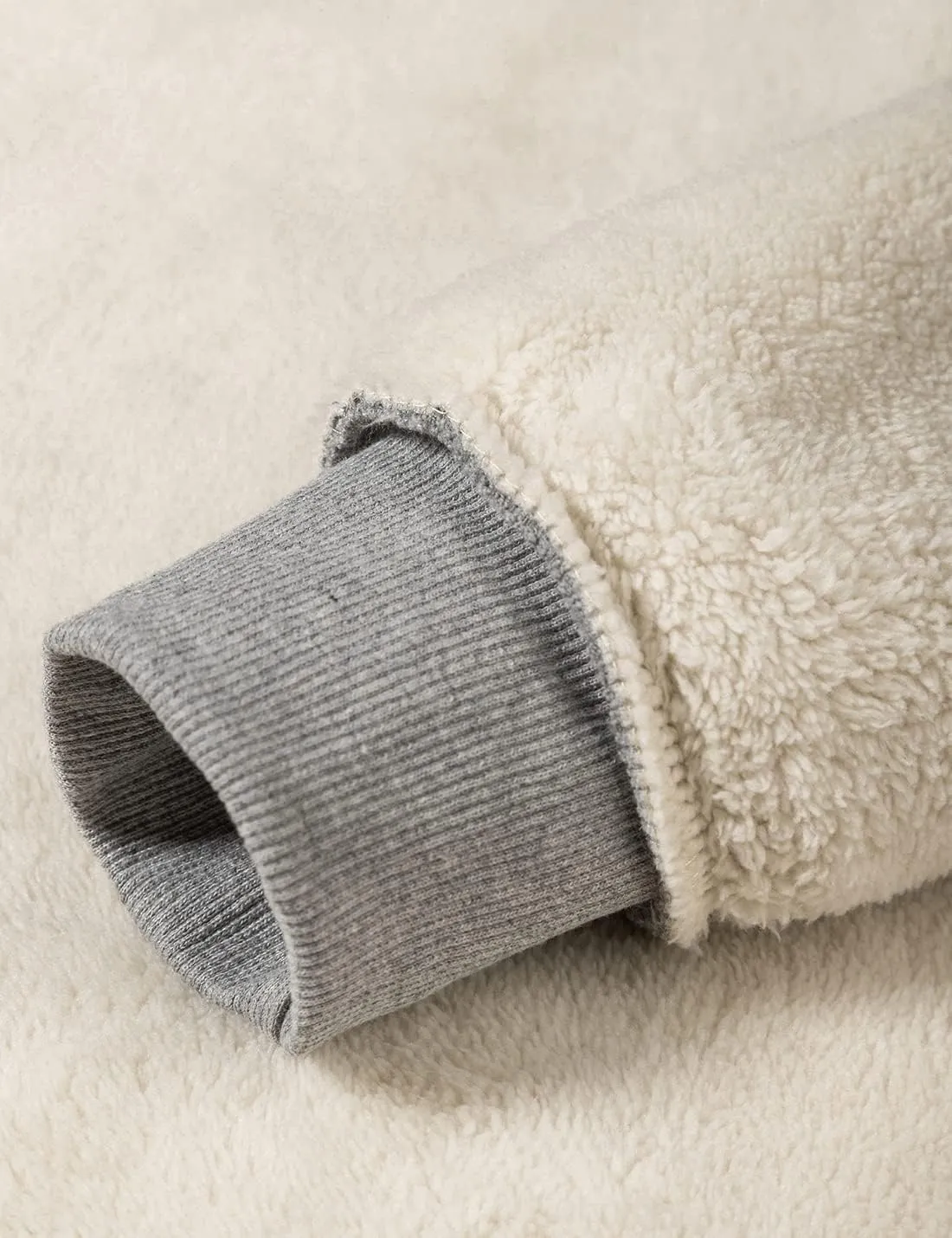 Yeokou Mens Fashion Warm Fleece Crewneck Sweatshirt Thick Sherpa Lined Pullover Tops