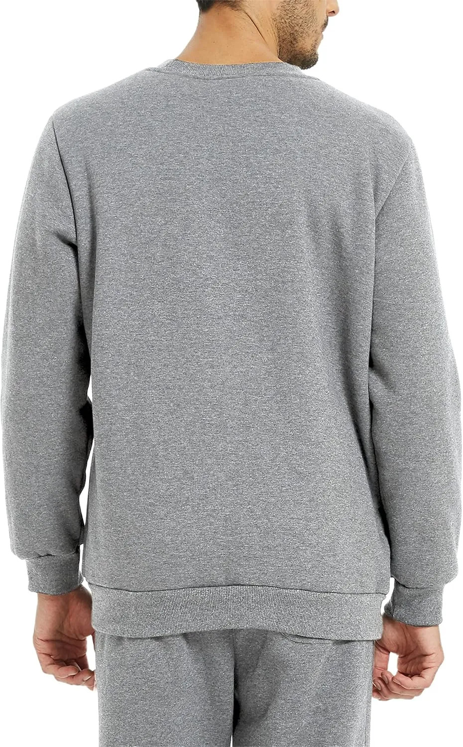 Yeokou Mens Fashion Warm Fleece Crewneck Sweatshirt Thick Sherpa Lined Pullover Tops