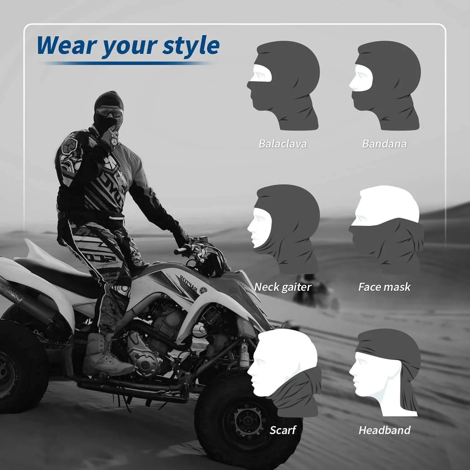 YESLIFE Ski Mask, Face Mask for Men and Women – Skiing, Snowboarding, Motorcycle, UV Protection & Wind Protection