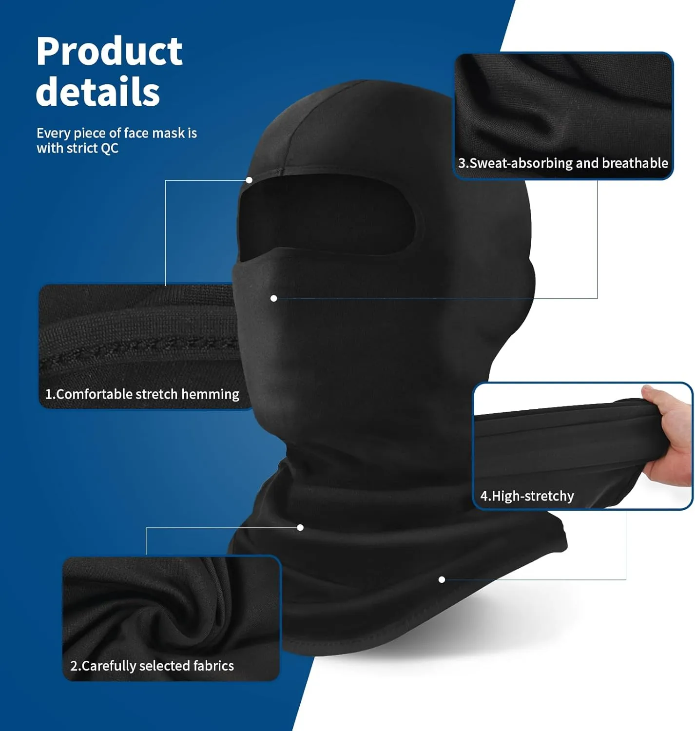 YESLIFE Ski Mask, Face Mask for Men and Women – Skiing, Snowboarding, Motorcycle, UV Protection & Wind Protection