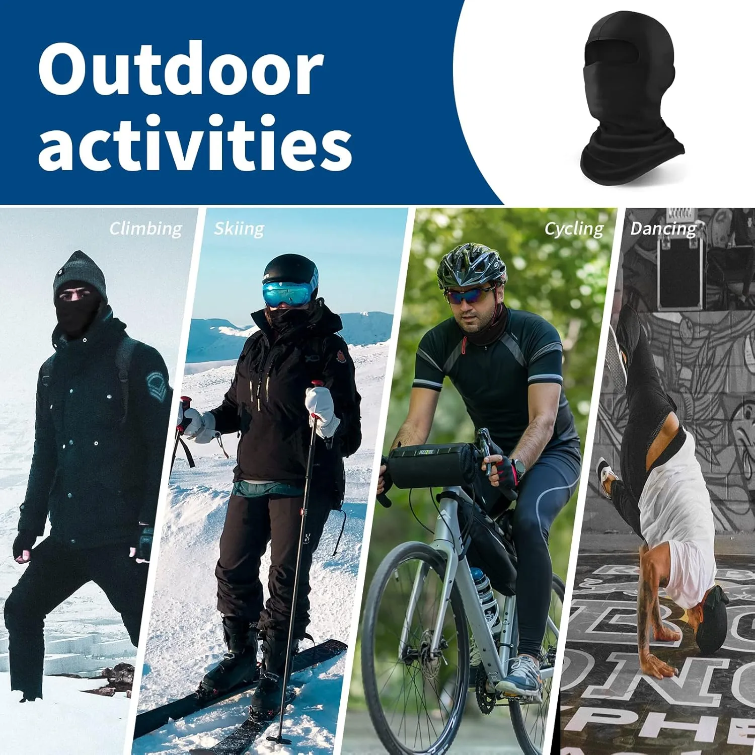 YESLIFE Ski Mask, Face Mask for Men and Women – Skiing, Snowboarding, Motorcycle, UV Protection & Wind Protection