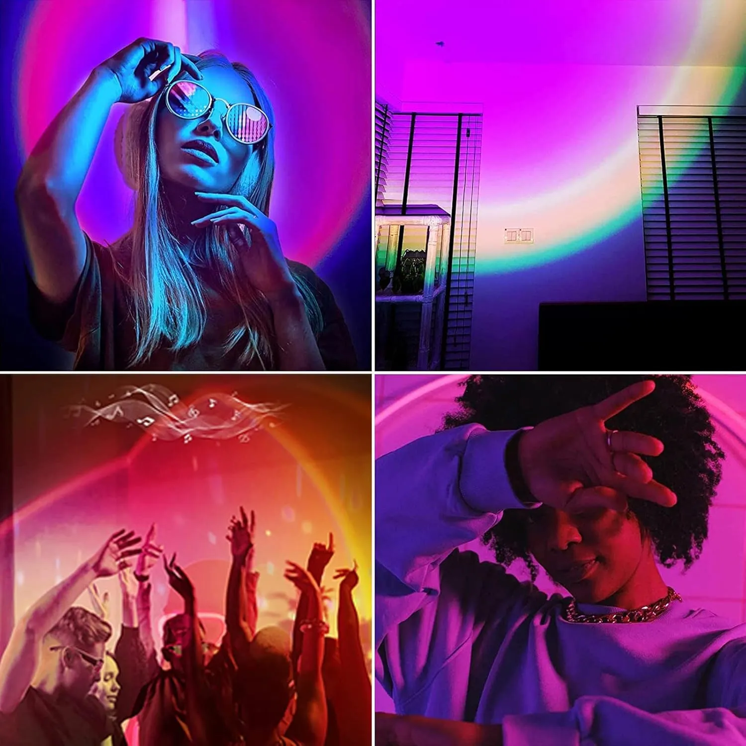 YouOKLight Sunset Lamp Projector, Sunset Projector Light LED 16 Colors Brightness Adjustable Projection Night Light with Remote Control USB Charging for Photography Party Home Living Room Bedroom…