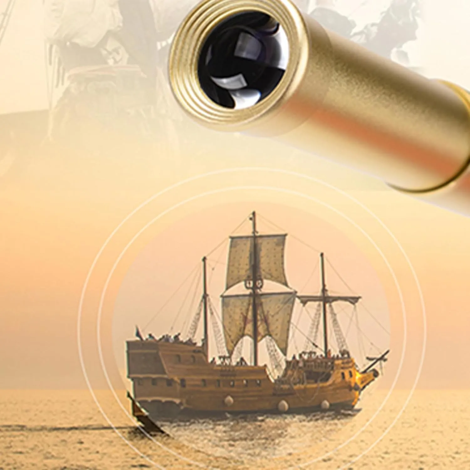 Yourelexit® Pirate Monocular Telescope, 30x40 Handheld Collapsible Brass Telescope for Kids Adults, Zoomable Portable Waterproof Spyglass for Bird Watching Games Travelling Hiking