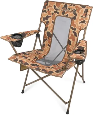 Yukon Outfitters Camp Chair – Heavy-Duty Folding Camping Chair with Durable Steel Frame for Outdoor, Vintage Camo